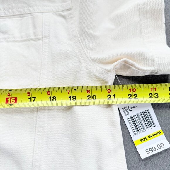 NWT Habitual Women's Short Sleeve Cotton Button-Up Ecru Crop Shirt Jacket Size M - Picture 8 of 10